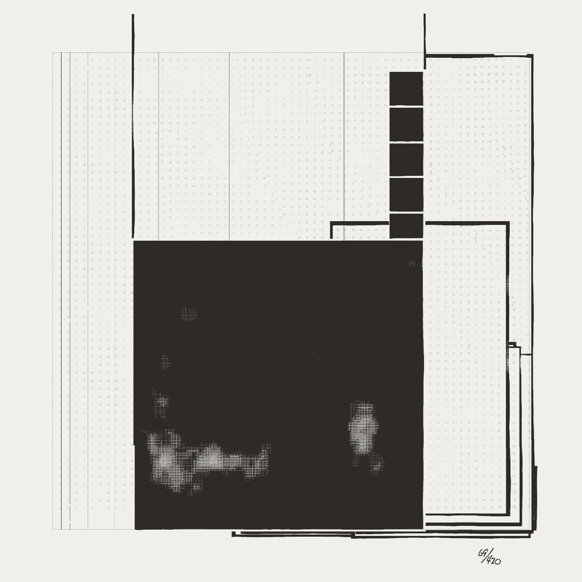 off-meta #37, erasure and ghosting across a black block