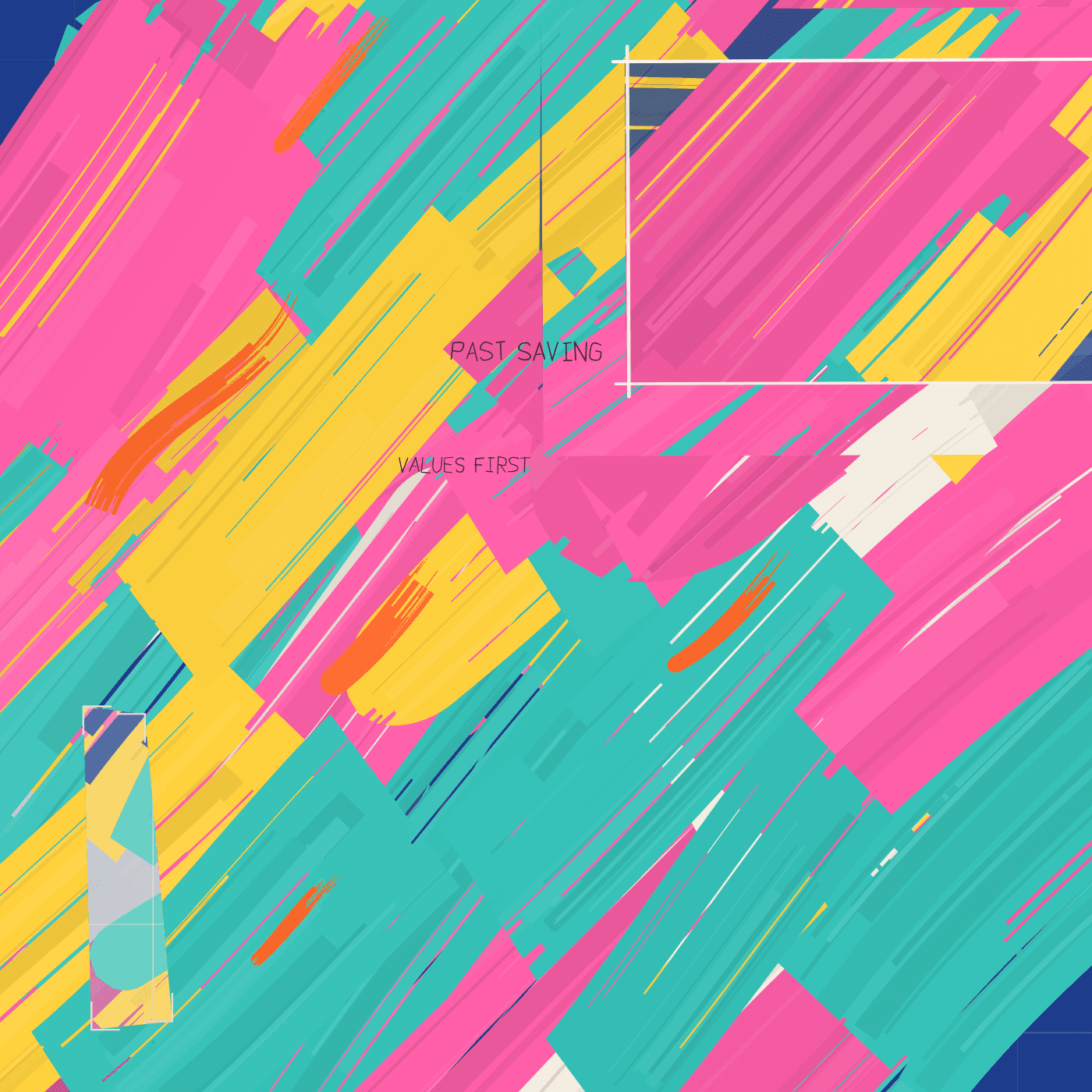 pentimento, torn: islands of tape in a loose field